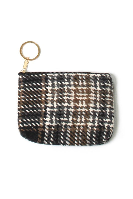 PLAID PATTERN COIN PURSE