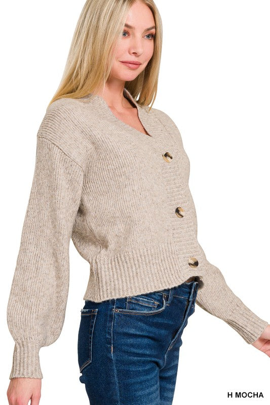 Mocha Button Cardigan