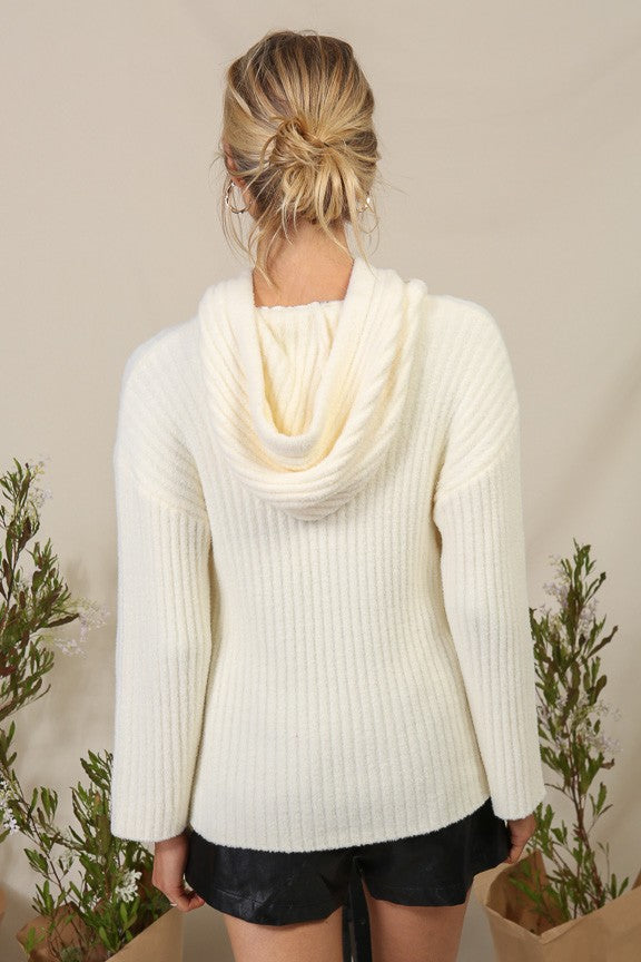 Cozy Ribbed Hooded Sweater