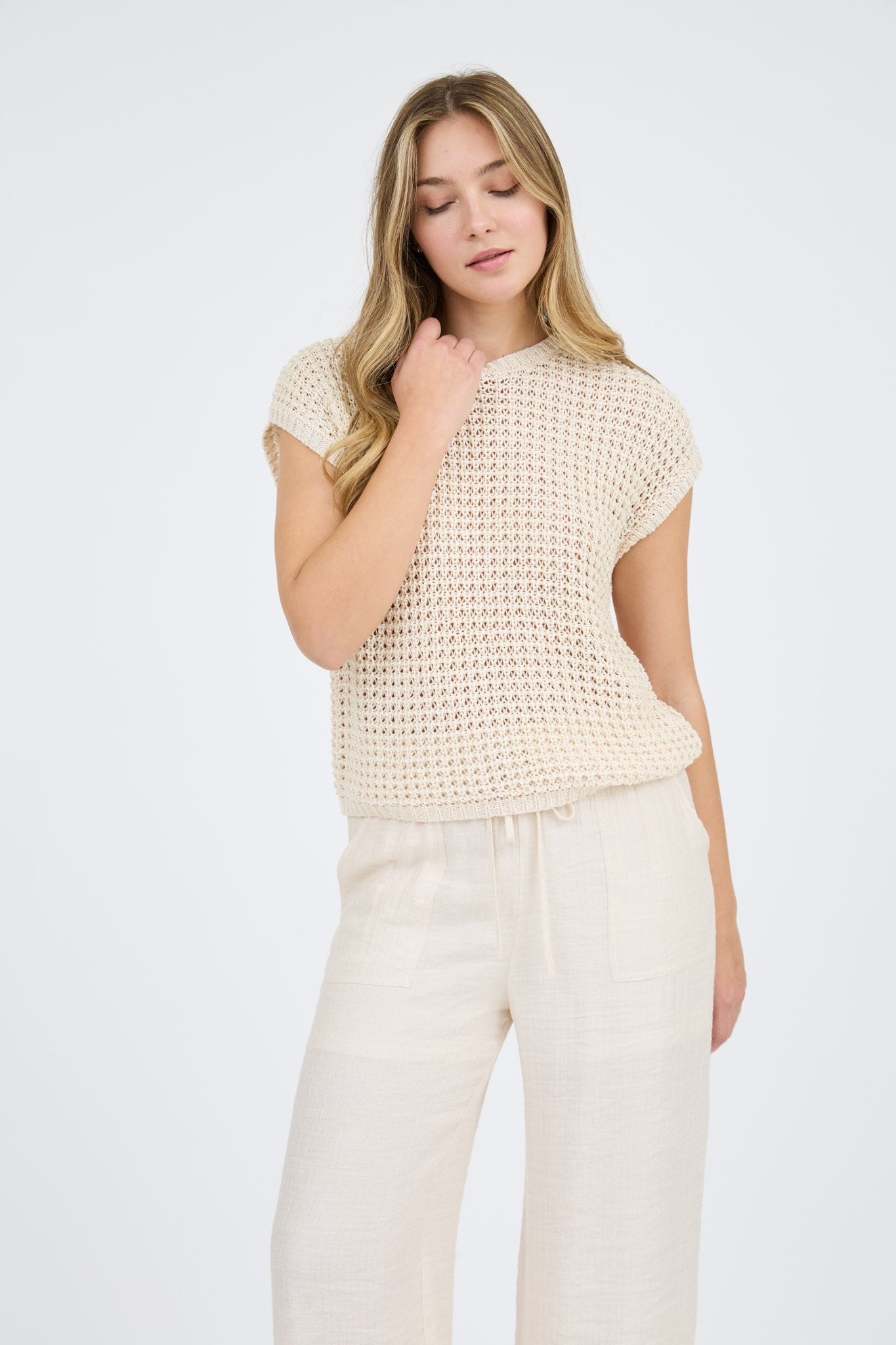 Crochet Knit Sweater Top