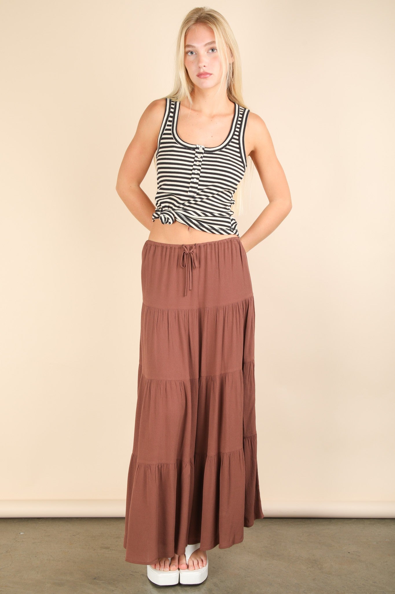 Striped Button Down Tank Top