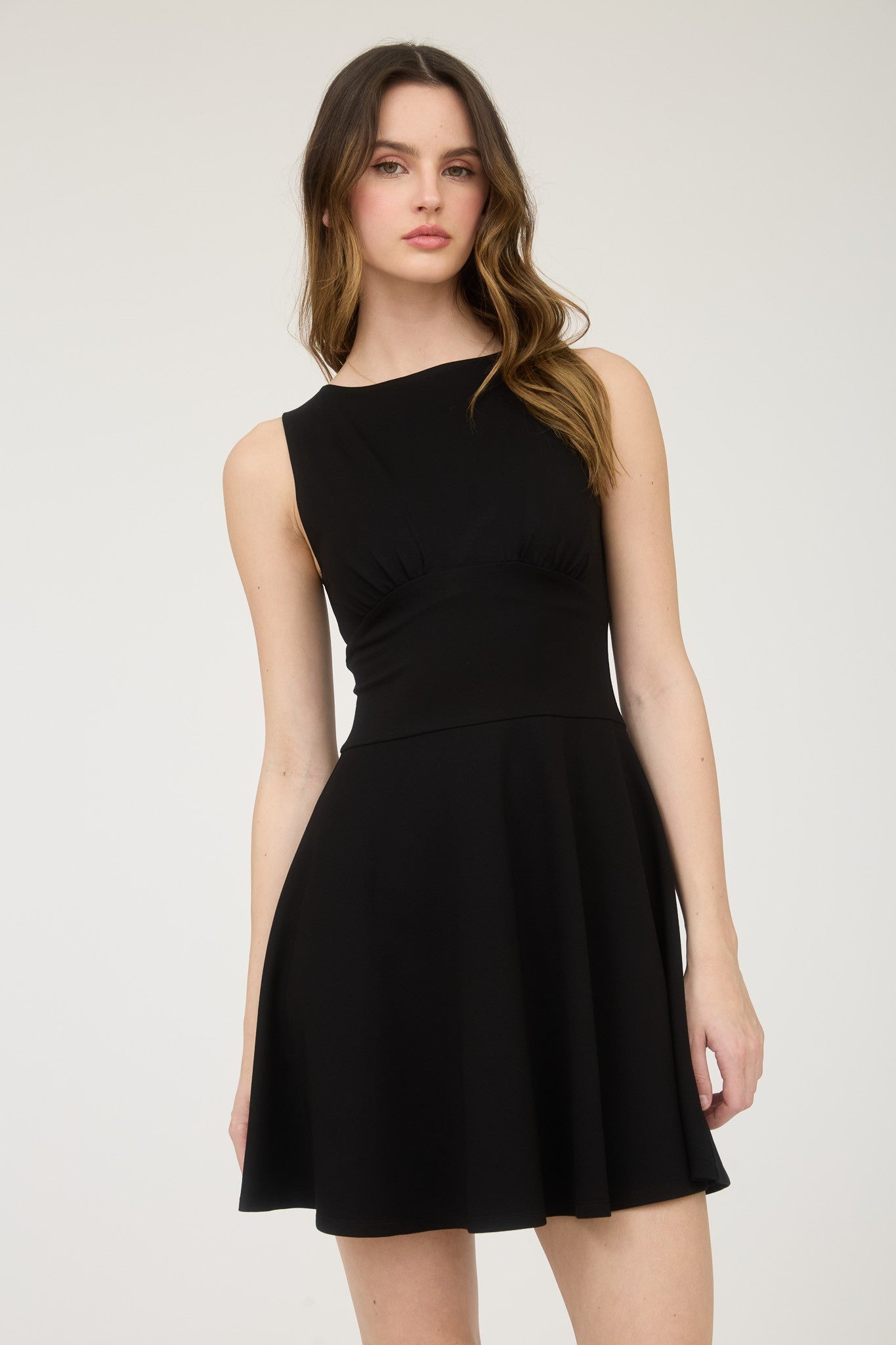 Sleeveless Flare Mini Dress