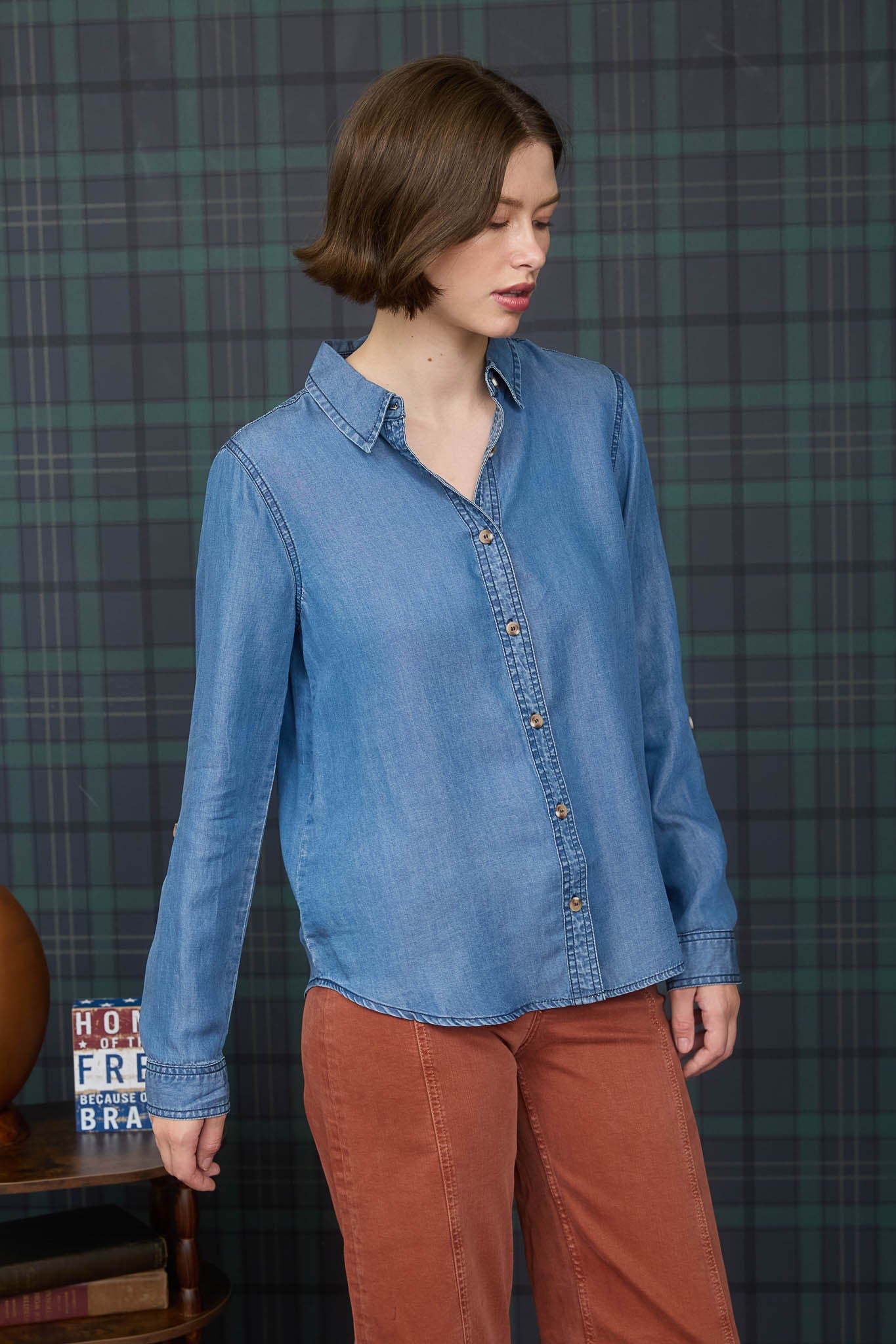 Chambray Button Down Shirt