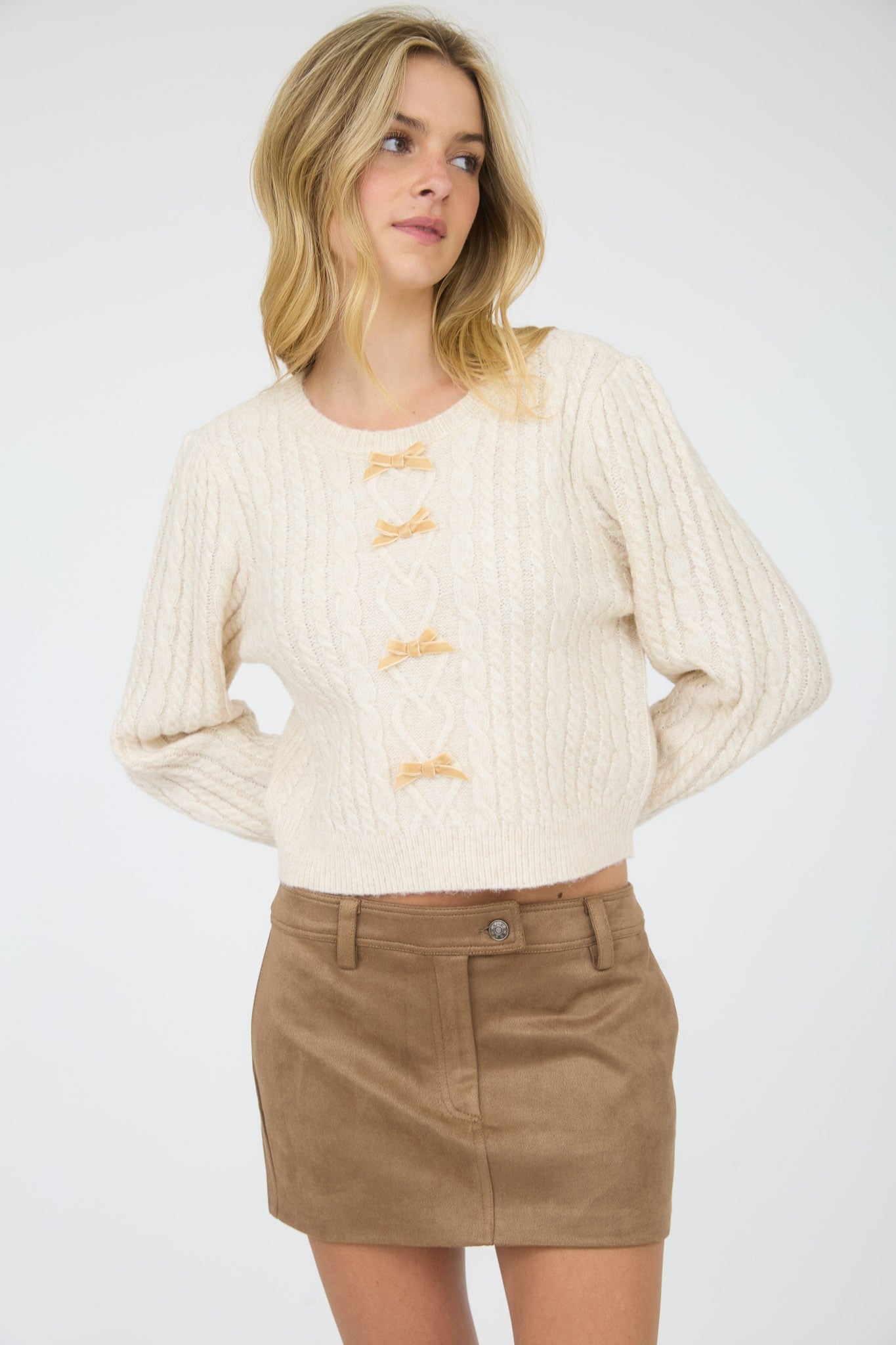 Bow Front Sweater