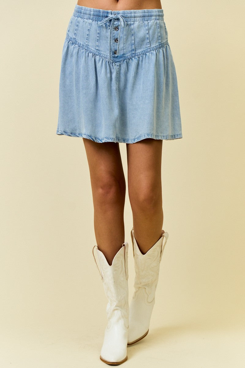 Soft denim skirt