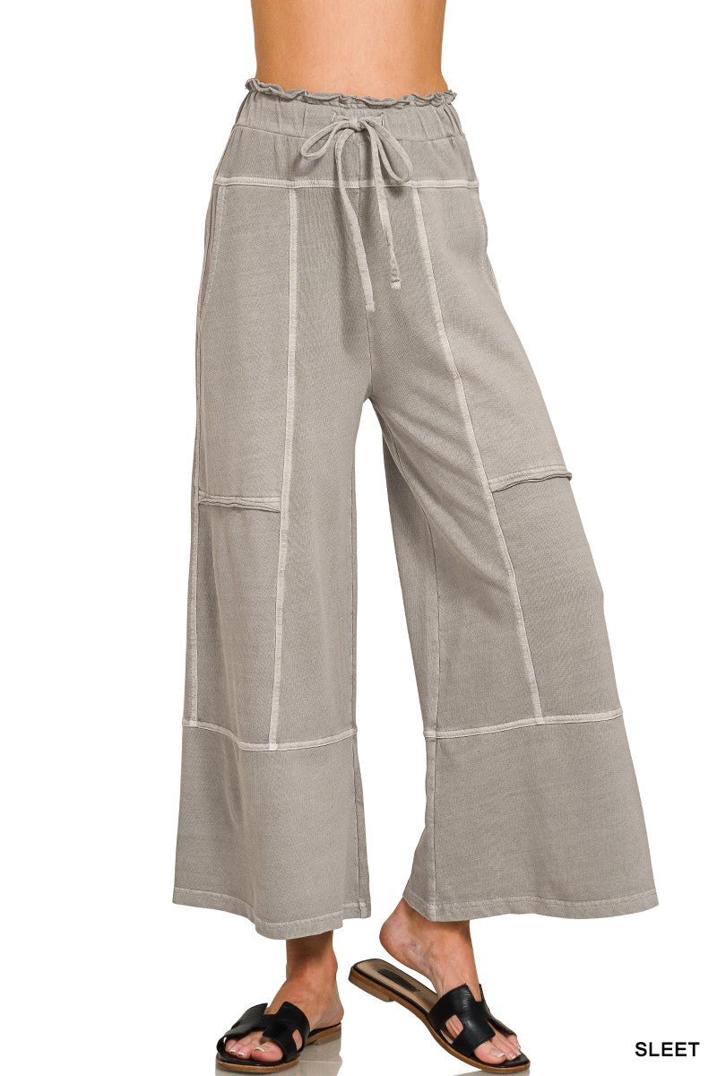 Exposed Seam Wide Leg Pants