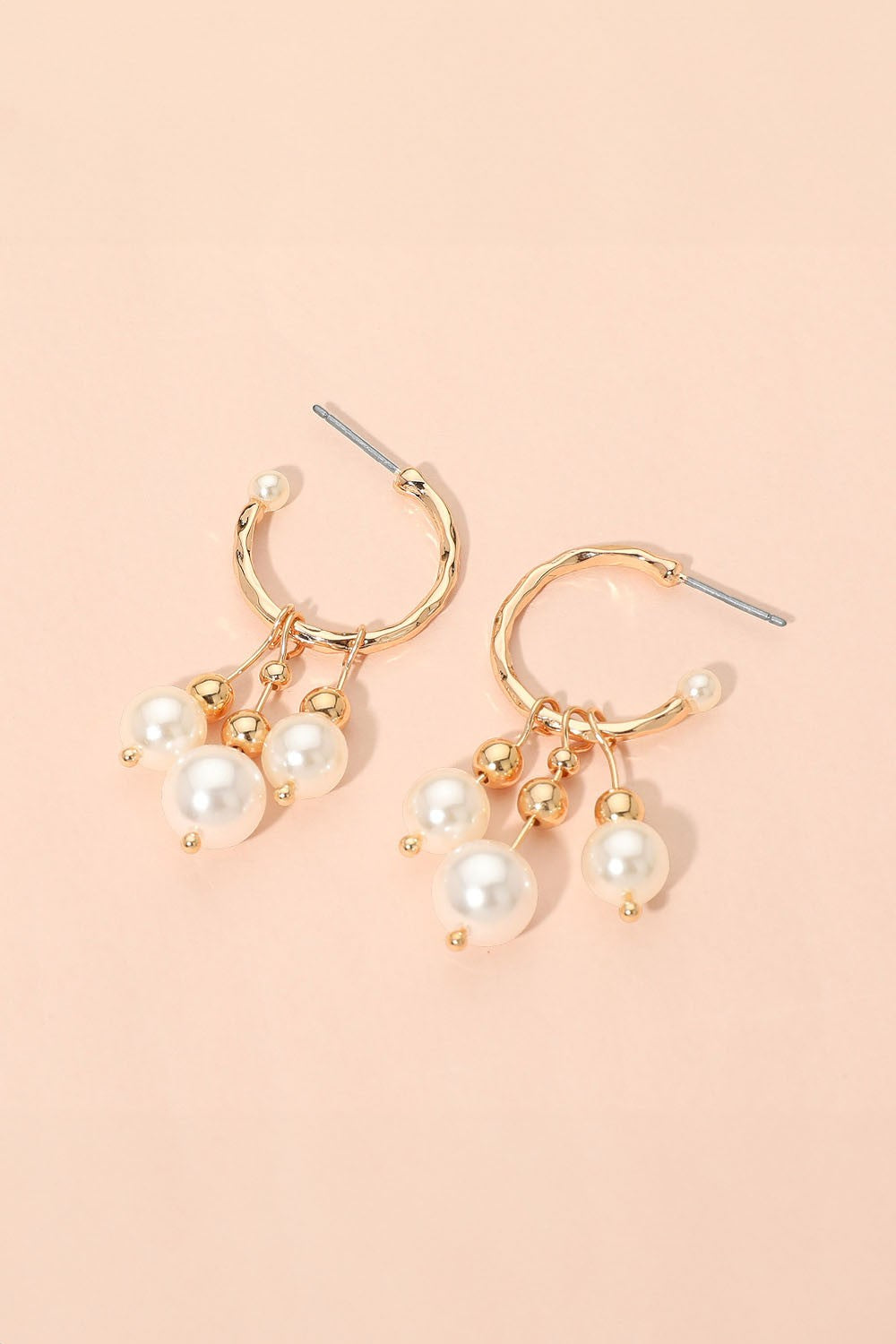 Pearl Drop Hoop Earrings