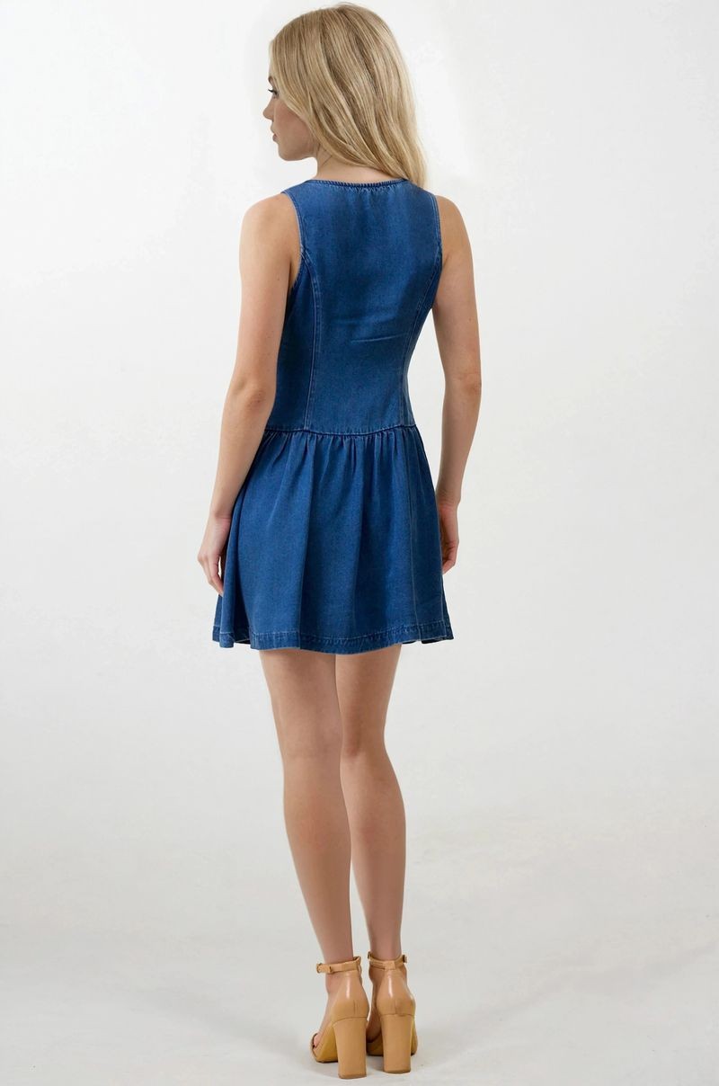 Flare Denim Mini Dress