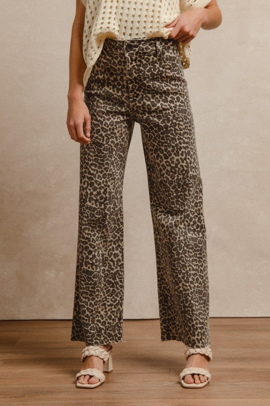 Leopard Flare Jeans
