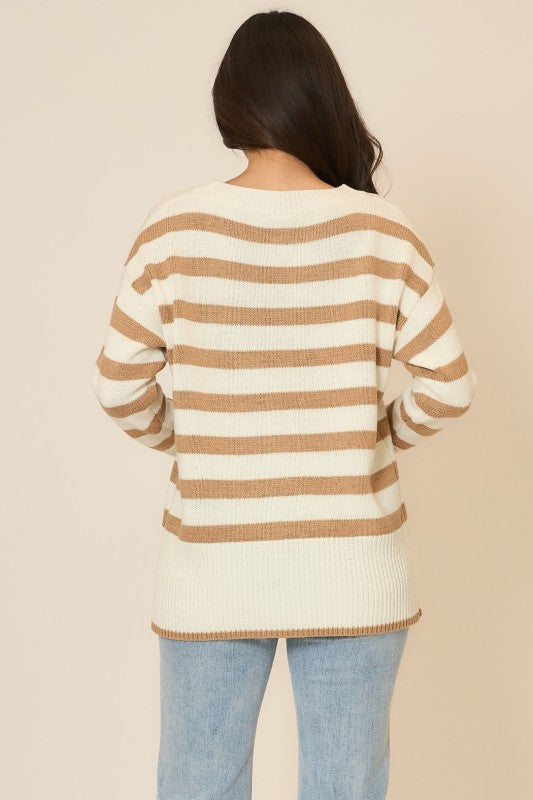 Striped Tunic Knit Sweater