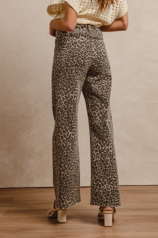 Leopard Flare Jeans