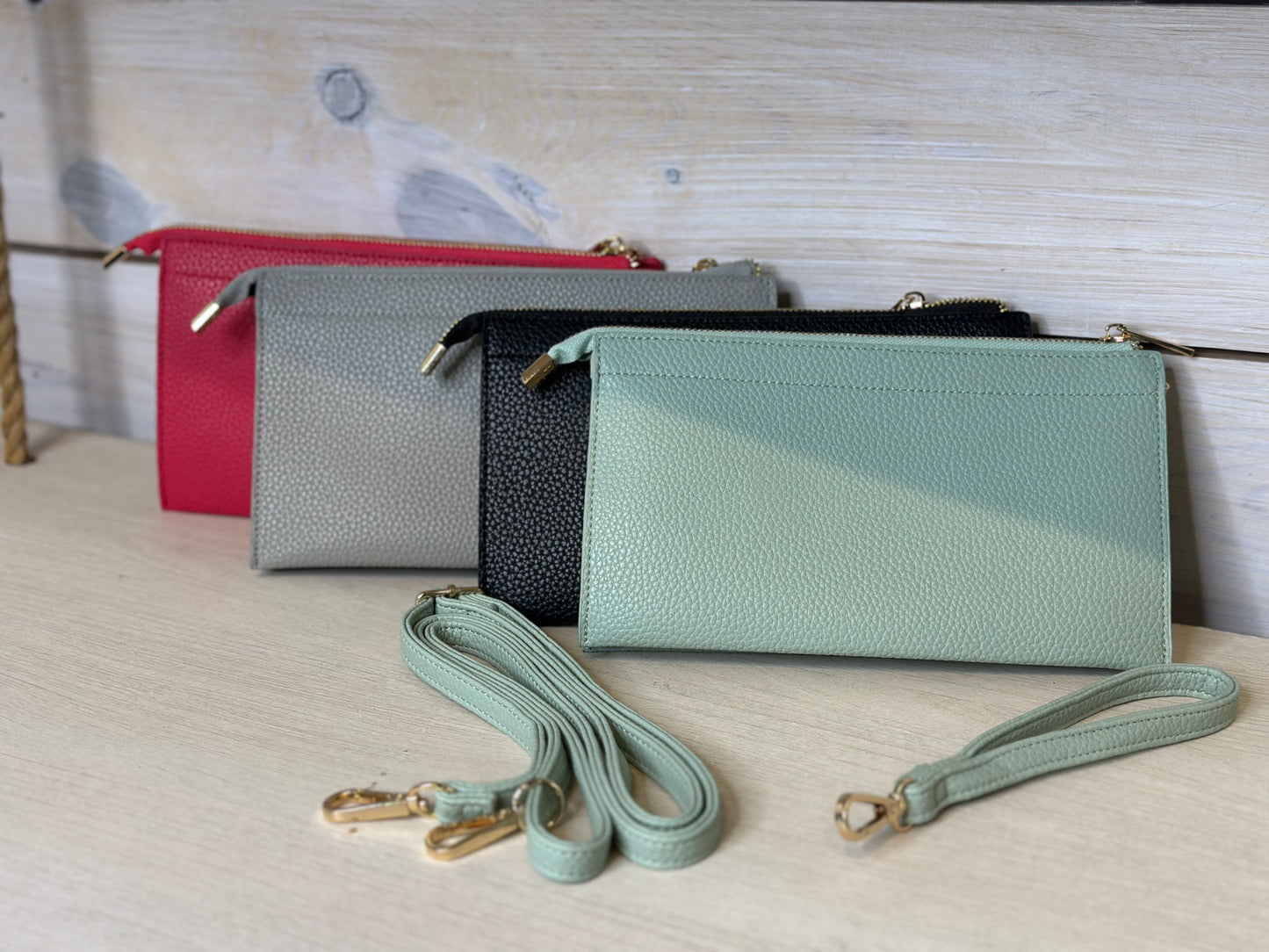 Leather Purse with Crossbody Strap