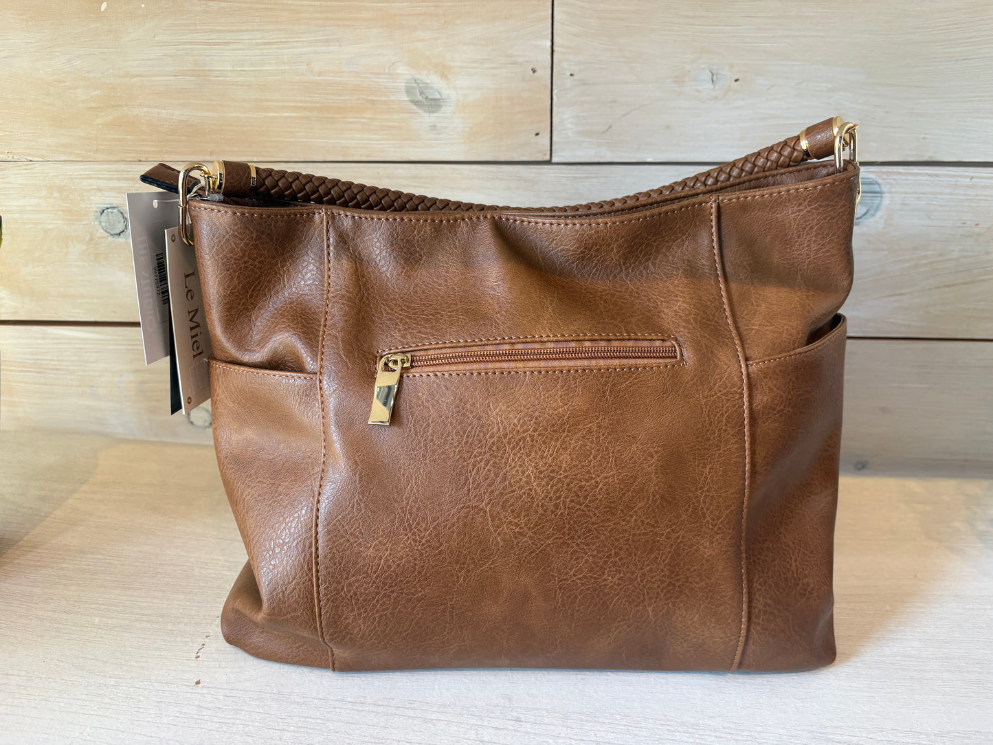 Braided Handle Leather Bag