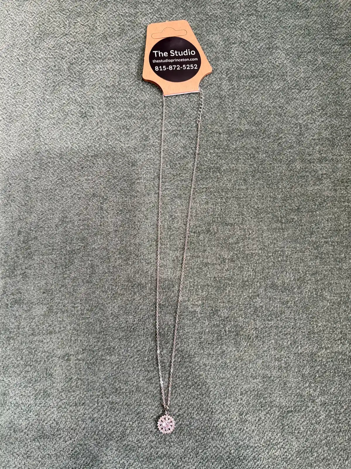 Rhinestone Sunburst Pendant Necklace