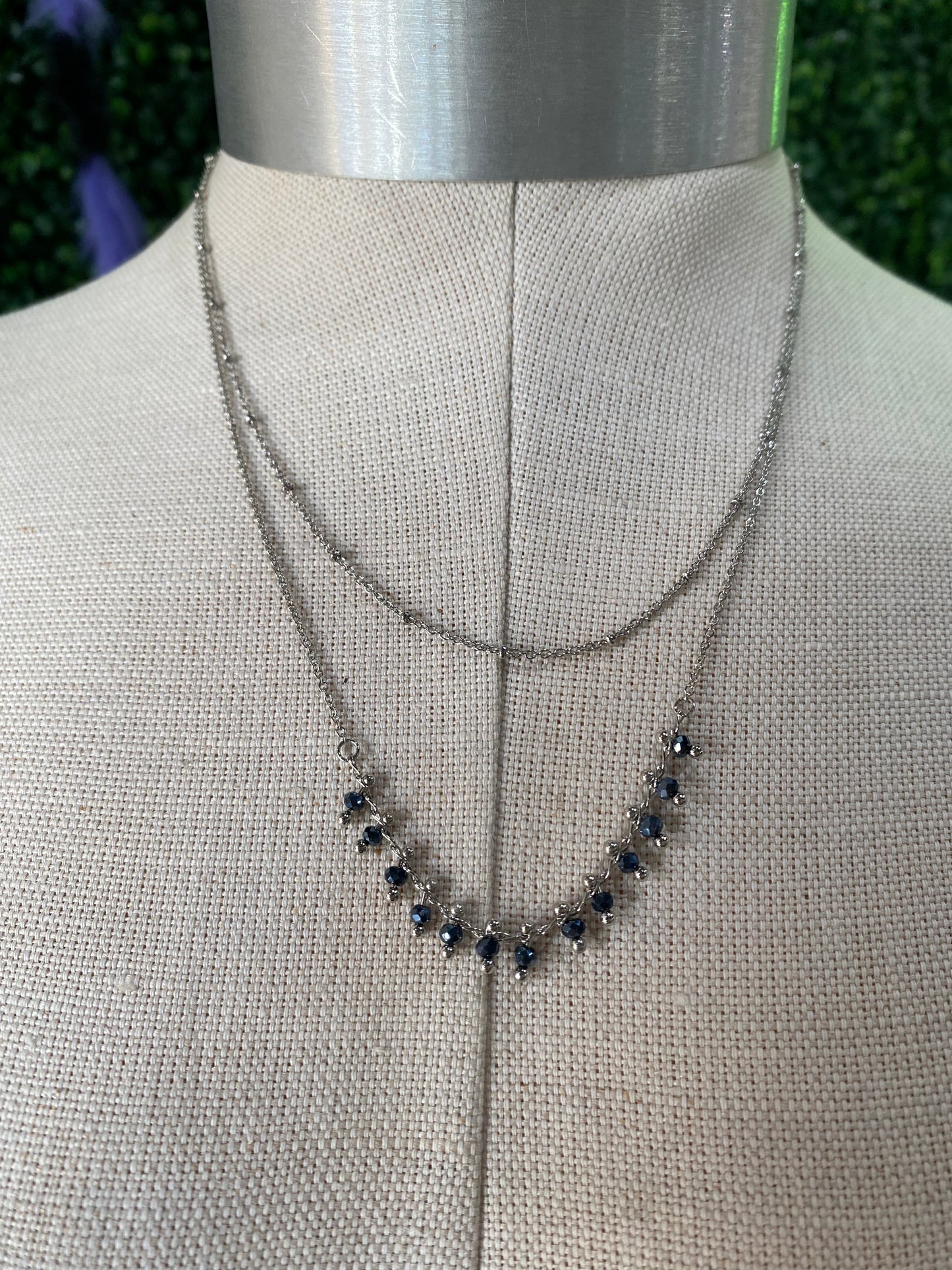 DOUBLE LAYER CRYSTAL NECKLACE