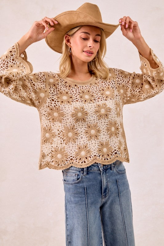 Flower Knit Top