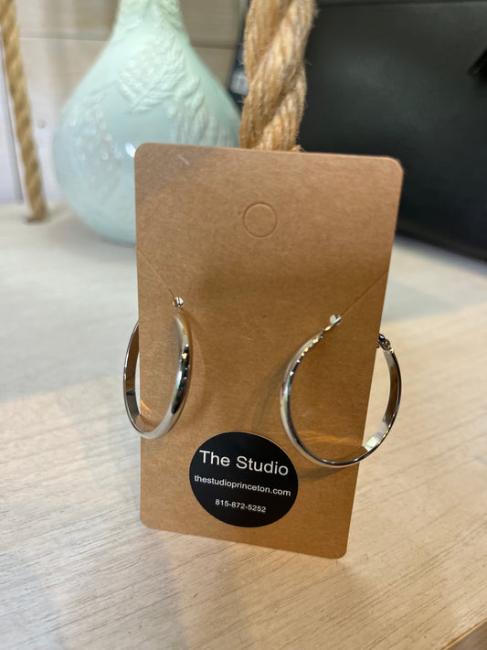 Medium Silver Hoops