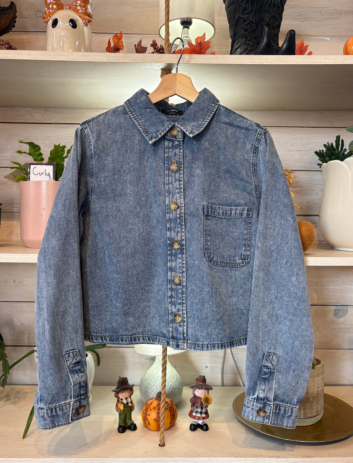 Boxy Collared Denim Shirt