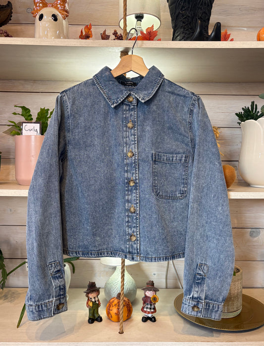 Boxy Collared Denim Shirt