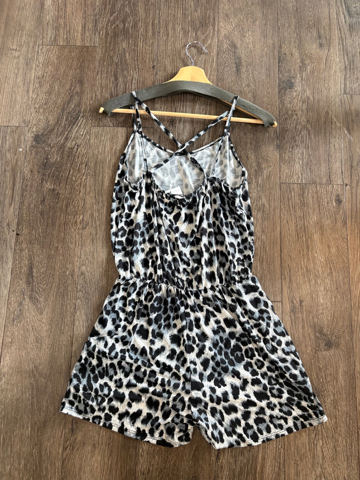 Animal Print Romper With Side Pocket