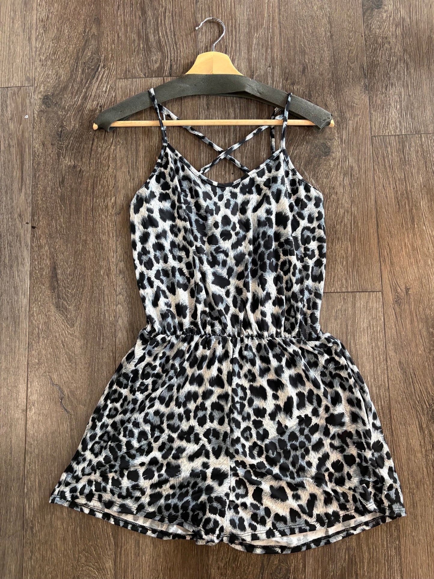 Animal Print Romper With Side Pocket