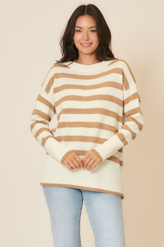 Striped Tunic Knit Sweater