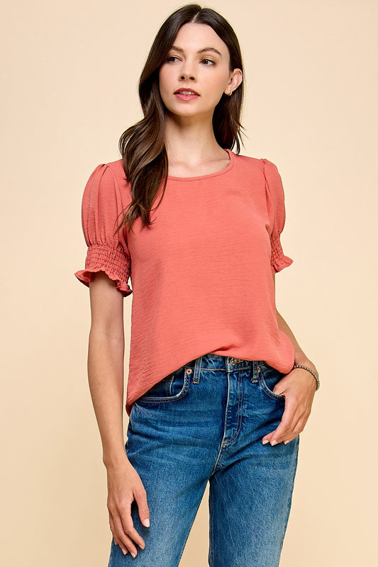 Smocked Sleeve Top