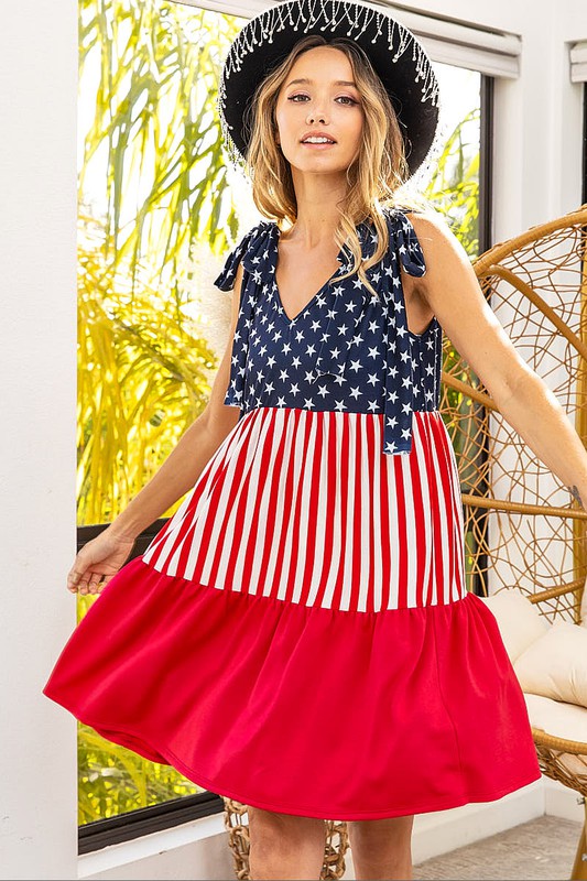 Tiered American Flag Dress