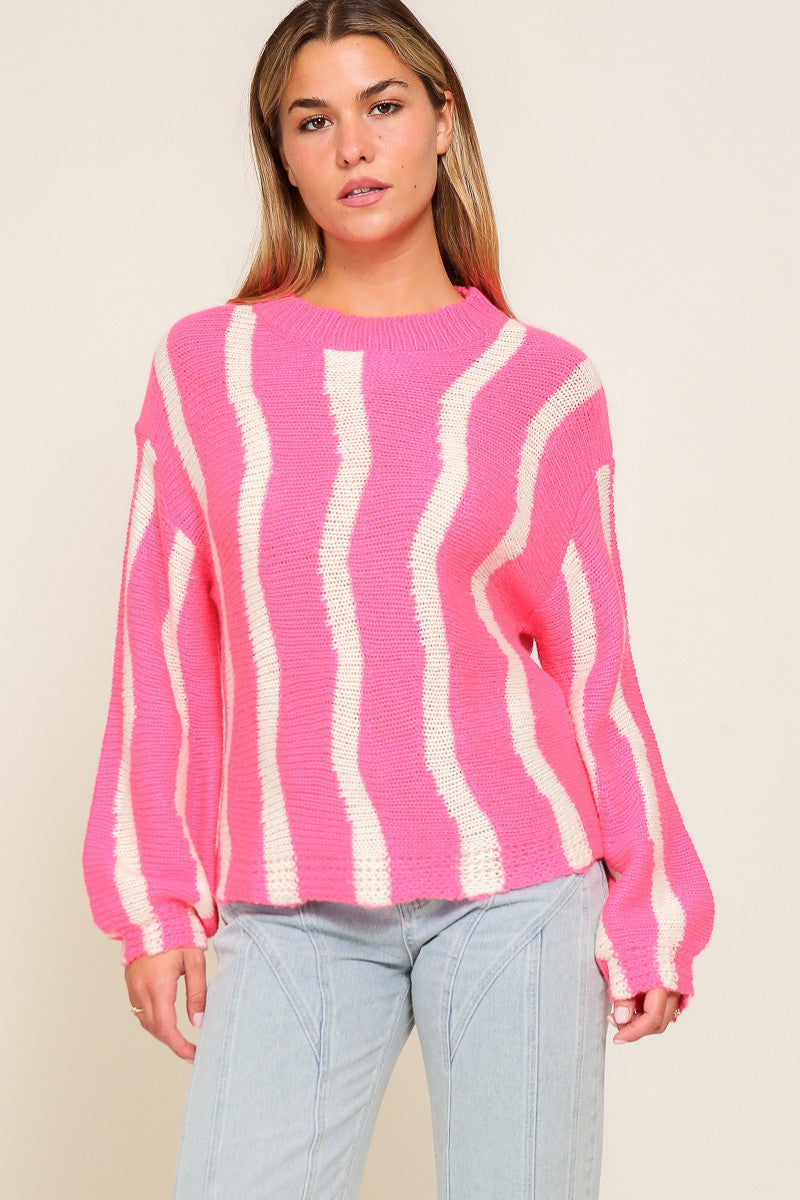 Electric Wave Knit Pullover