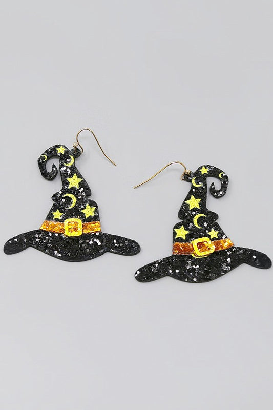 GLITTER WITCH HAT EARRINGS