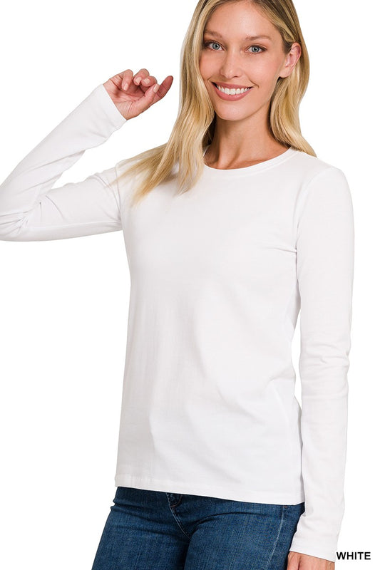 COTTON CREW NECK LONG SLEEVE