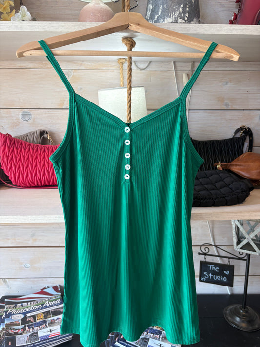 Solid Ribbed Tank With Front Button
