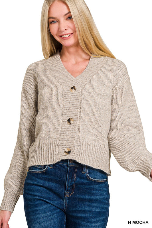 Mocha Button Cardigan