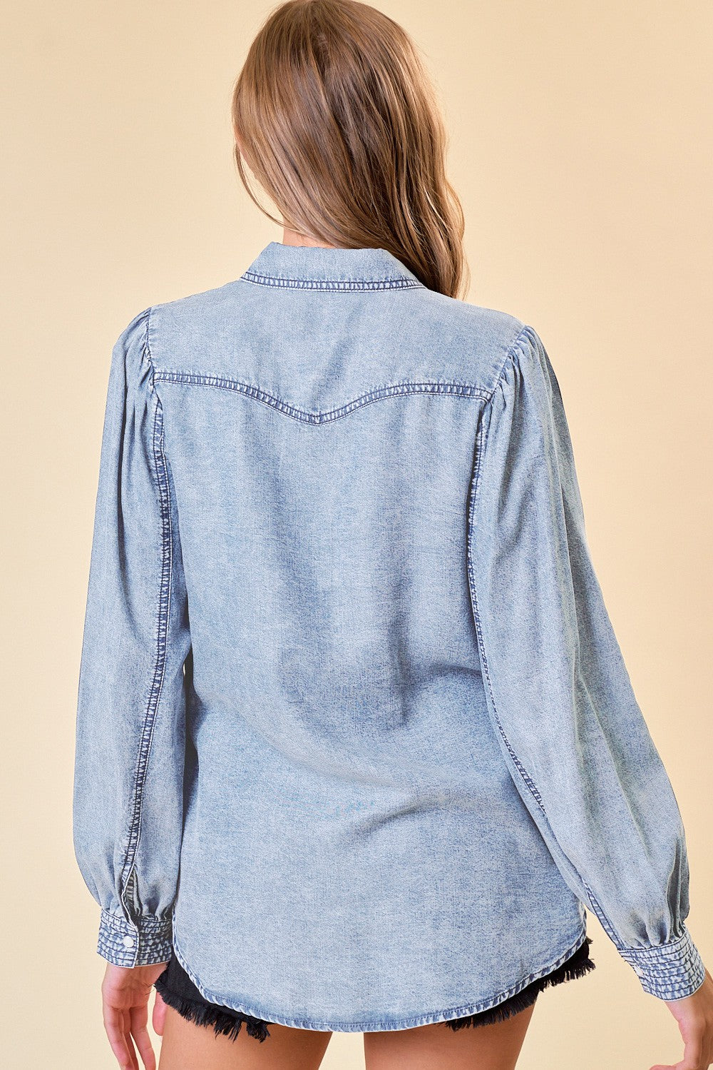 Double Bust Pocket Denim Shirt