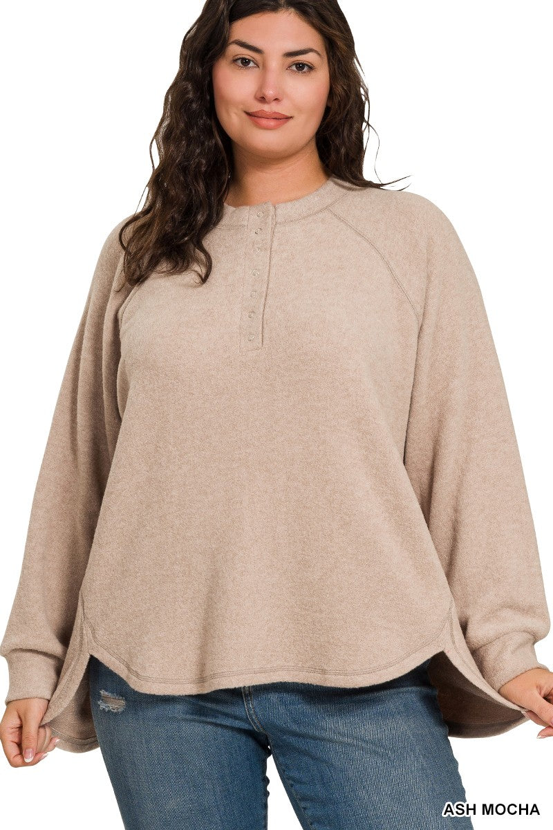 MELANGE HENLEY PULLOVER