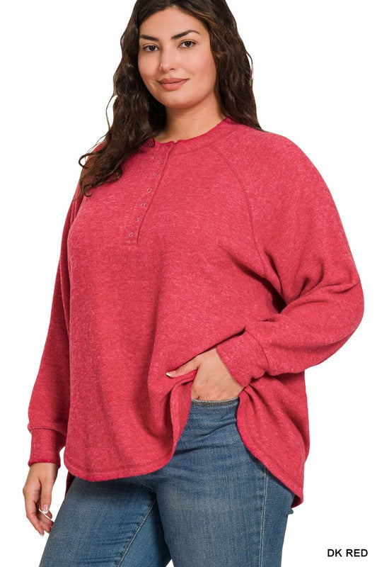 MELANGE HENLEY PULLOVER