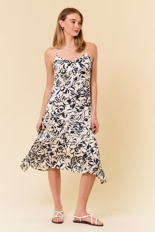 V-NECK FLORAL DRESS