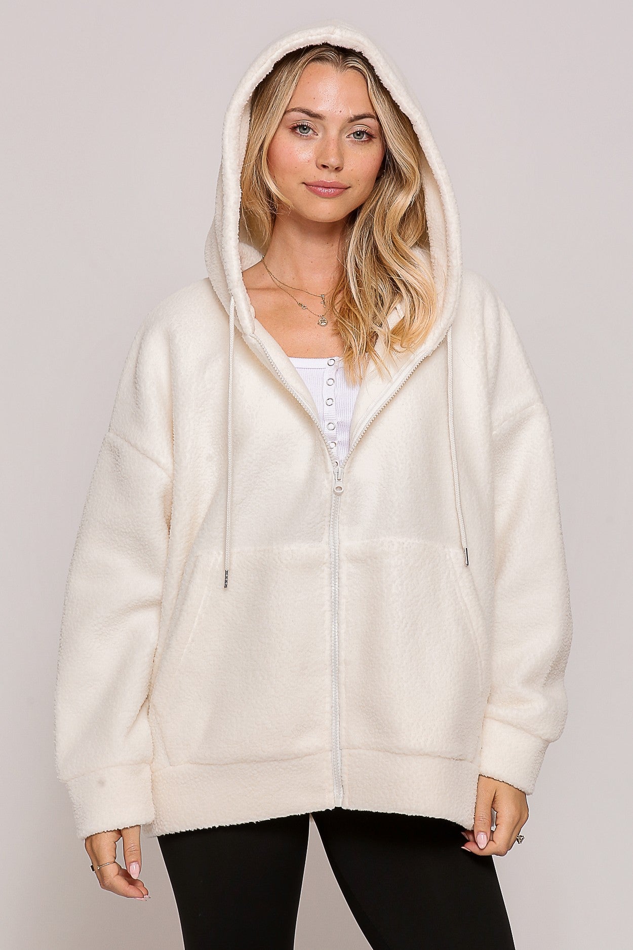 Oversized Cozy Zip Up Hoodie Sweater