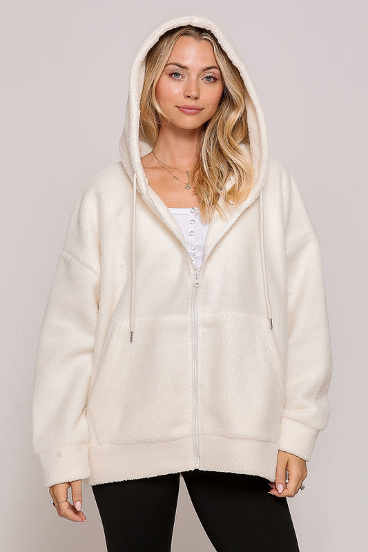 Oversized Cozy Zip Up Hoodie Sweater