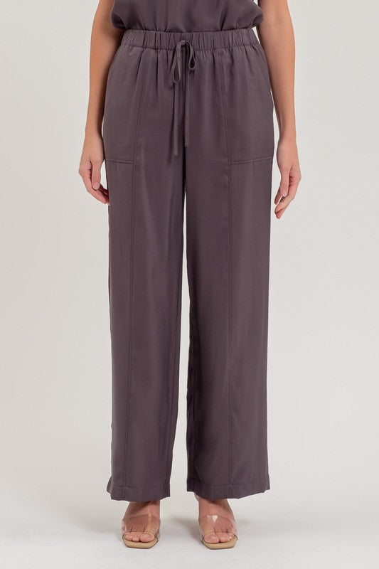 DRAWSTRING FLOWY PANTS