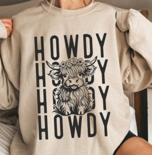 HOWDY COW CREWNECK