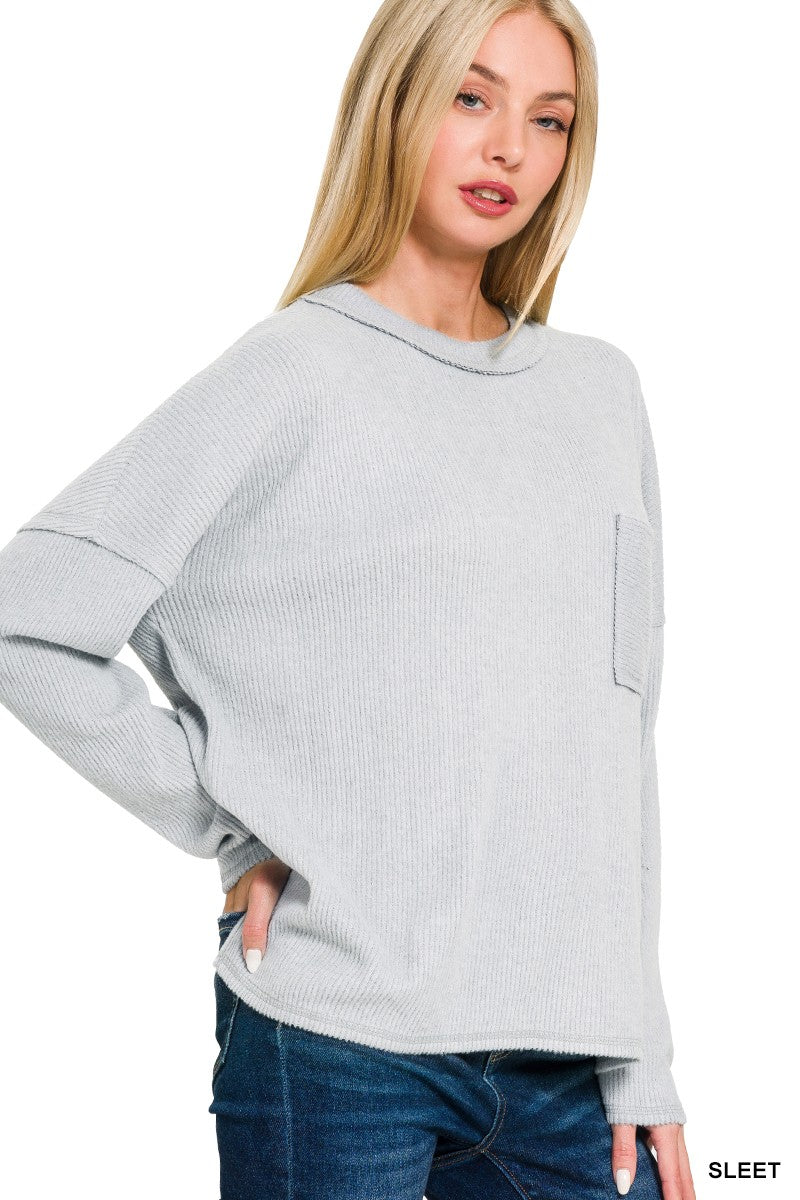 MELANGE SWEATER WITH POCKET