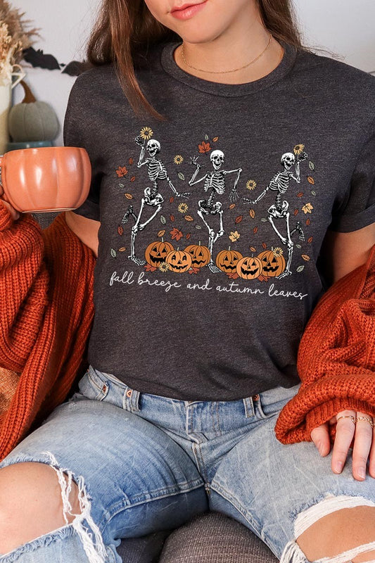 Fall Breeze Skeleton Graphic Tee