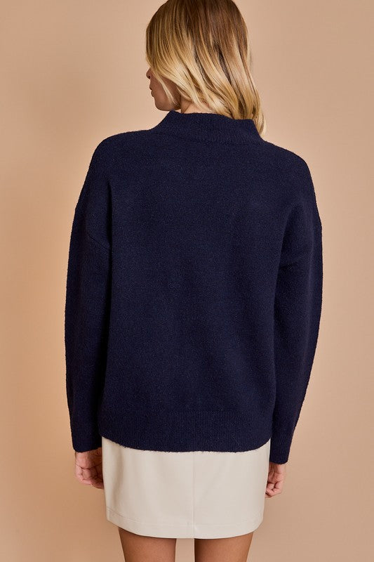 MOCK NECK MARTINI SWEATER