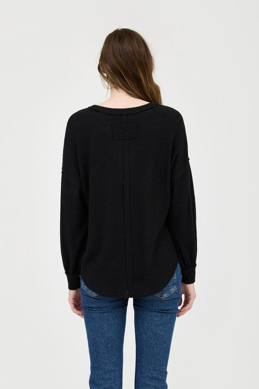 HALF BUTTON LONG SLEEVE