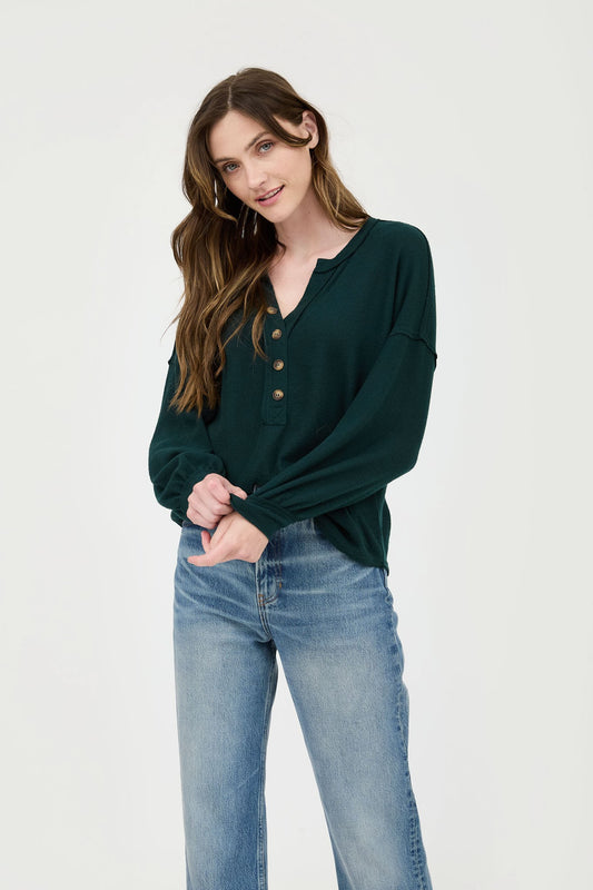 HALF BUTTON LONG SLEEVE