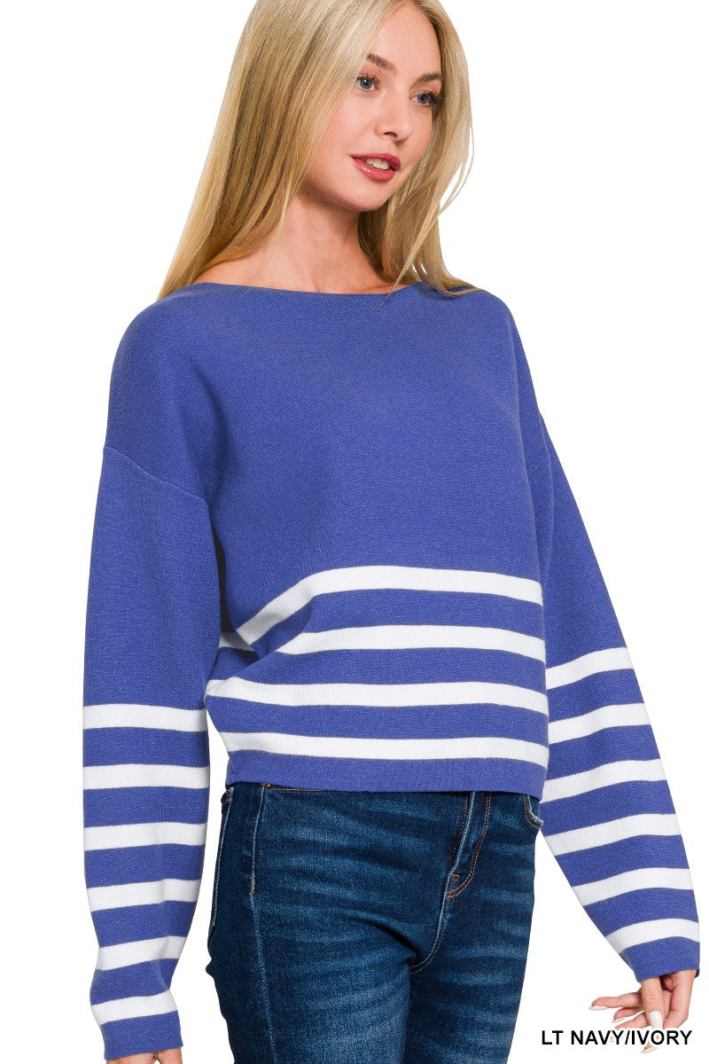 Striped Cropped Sweater