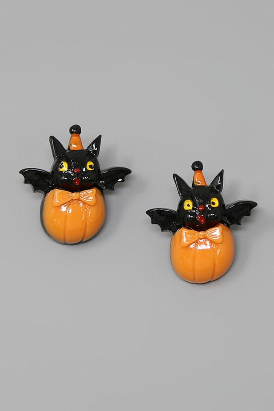 BAT IN A PUMPKIN EARRINGS