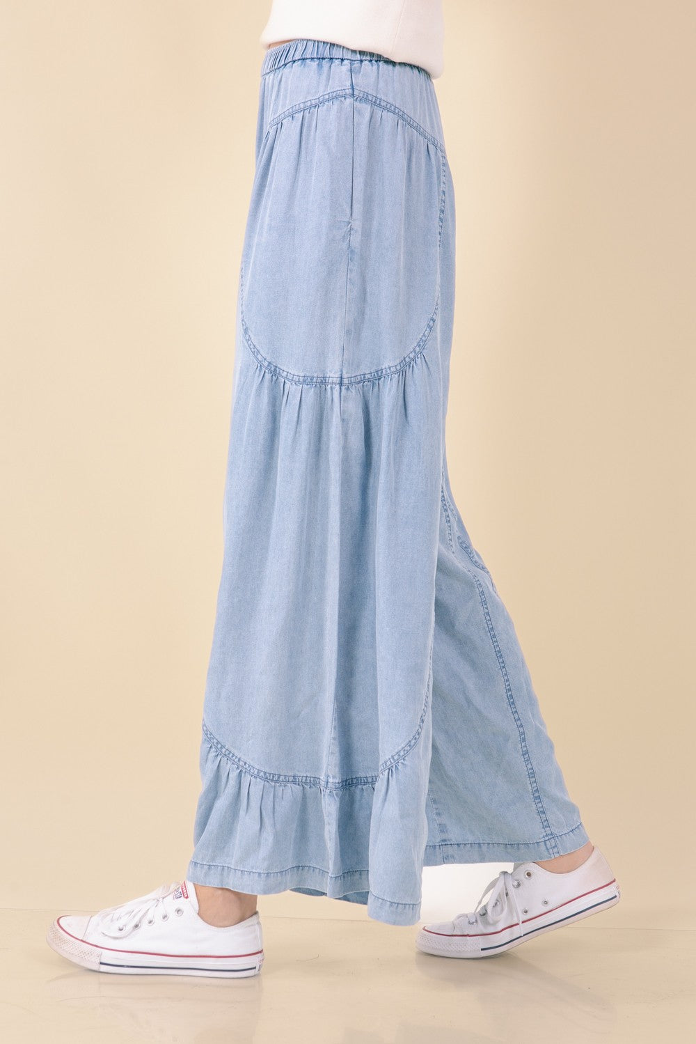 WASHED WIDE LEG PANTS