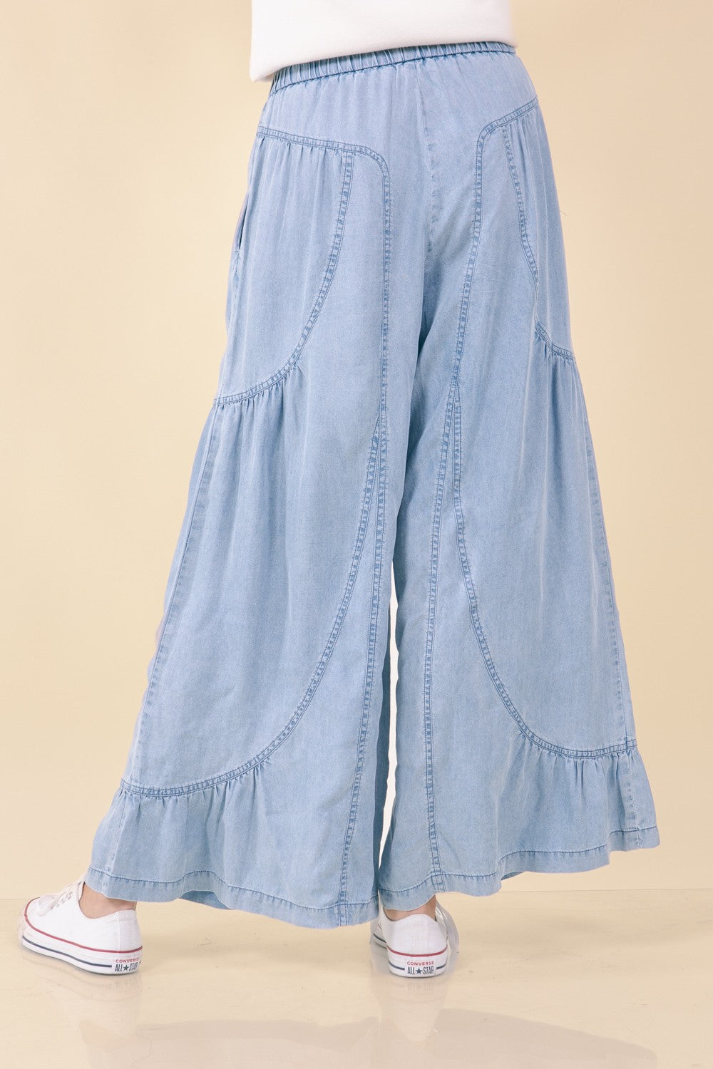 WASHED WIDE LEG PANTS